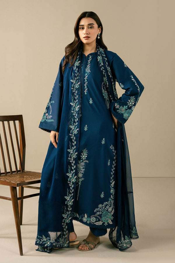 Midnight Royale Embroidered 3 Piece Suit - Urban Haya