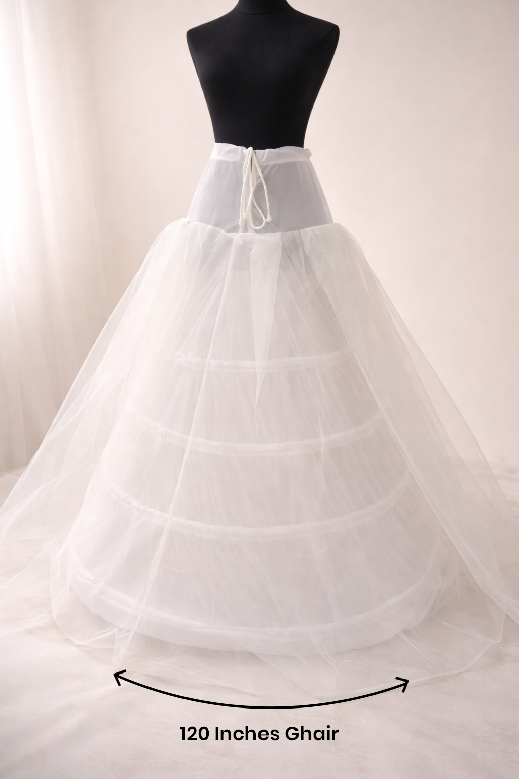 4 Hoops Ring Cancan Skirt For Heavy Bridal Dresses - Afshan