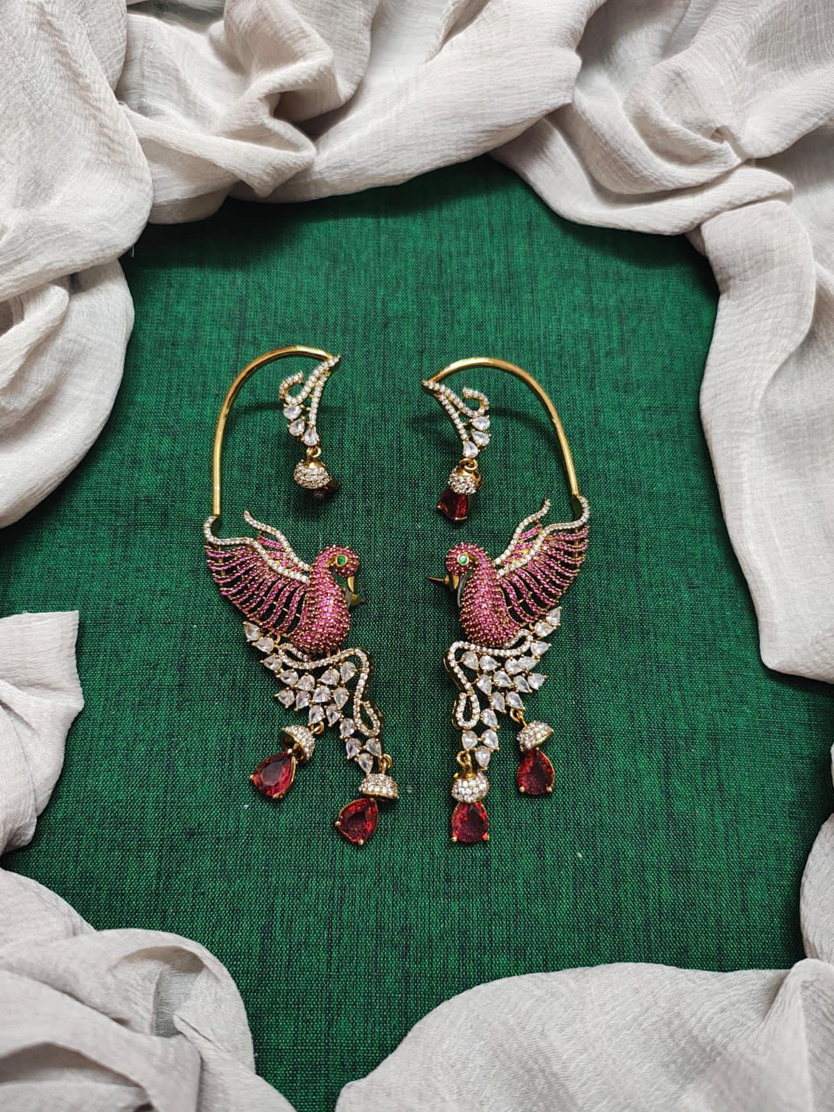 Malika-E-Husan 'ملکۂ حسن' Statement  Earrings - Aloro Jewels