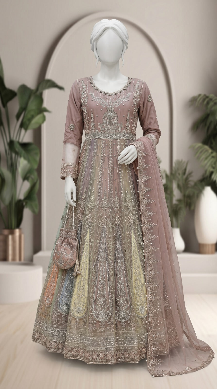 Luxury Stitched With Hand Embellishment Maxi - Saleem&sons
