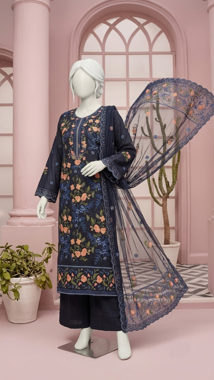Premium Lawn Cotton 3 Pc Unstitched -  Saleem & Sons