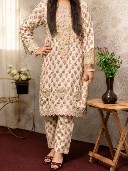 Blush Bloom Printed Ready to Wear – 3 Piece - Sit-ul-Banat