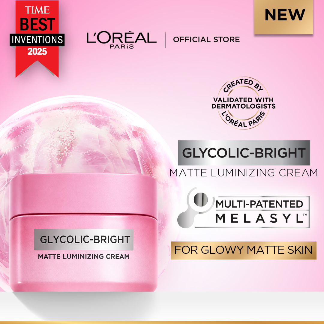 L'Oréal Paris - Glycolic Bright Matte Luminizing Cream With Melasyl - 30Ml
