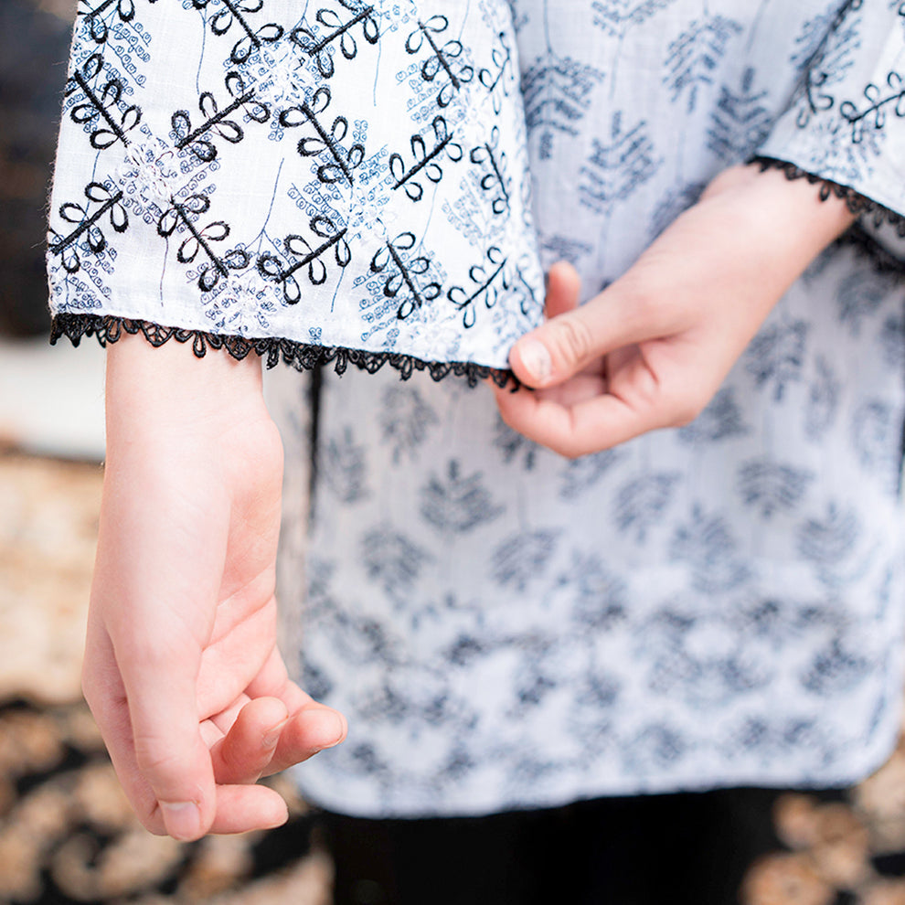 Embroidered Cotton Suit – Zalfa