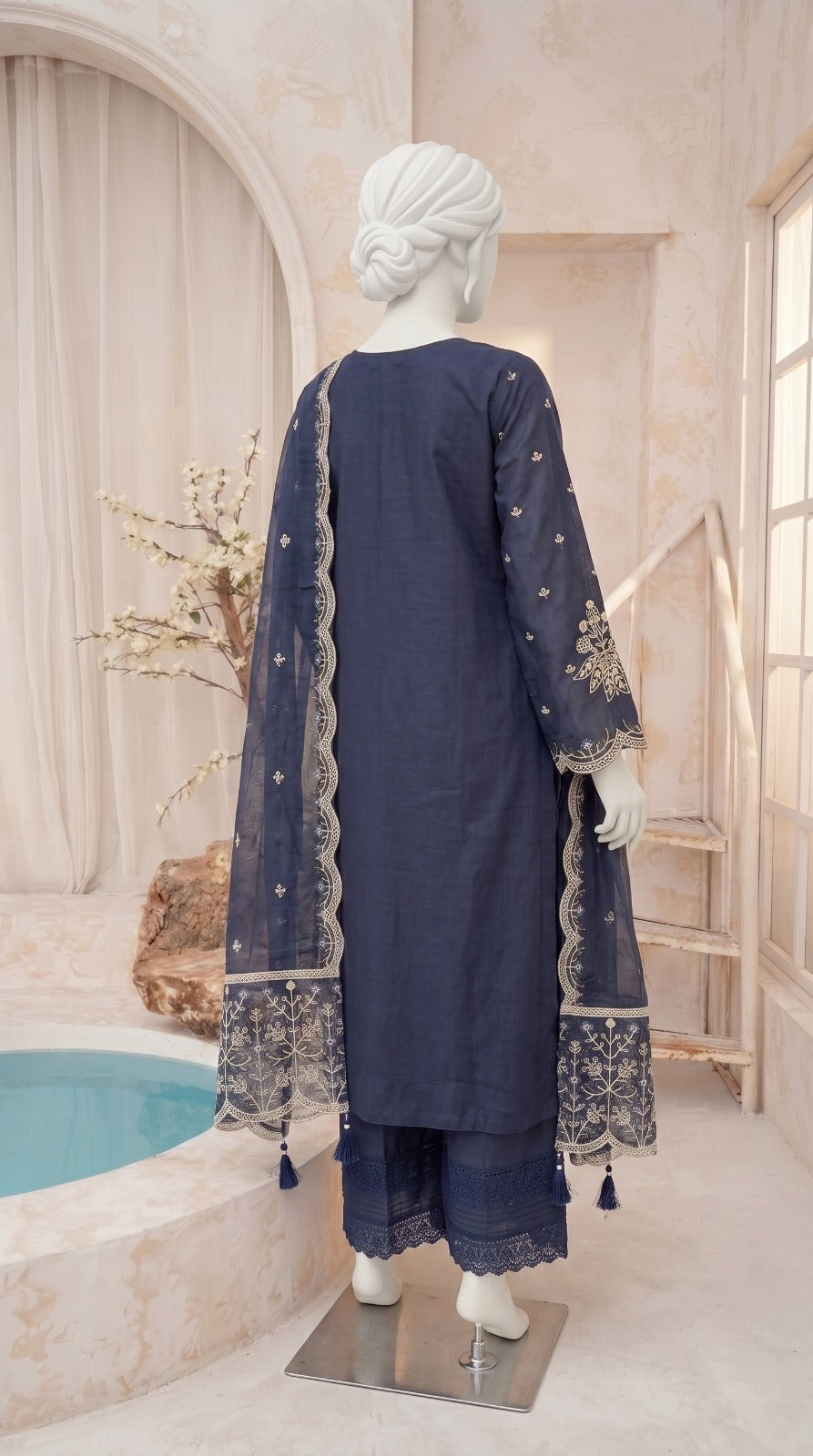Premium Lawn Cotton 3 Pc Unstitched -  Saleem & Sons