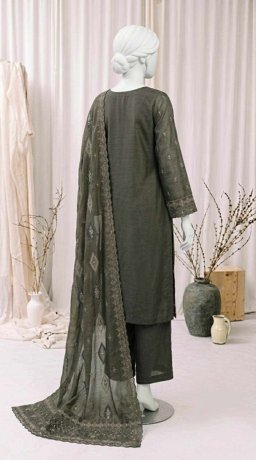 Premium Lawn Cotton 3 Pc Unstitched -  Saleem & Sons