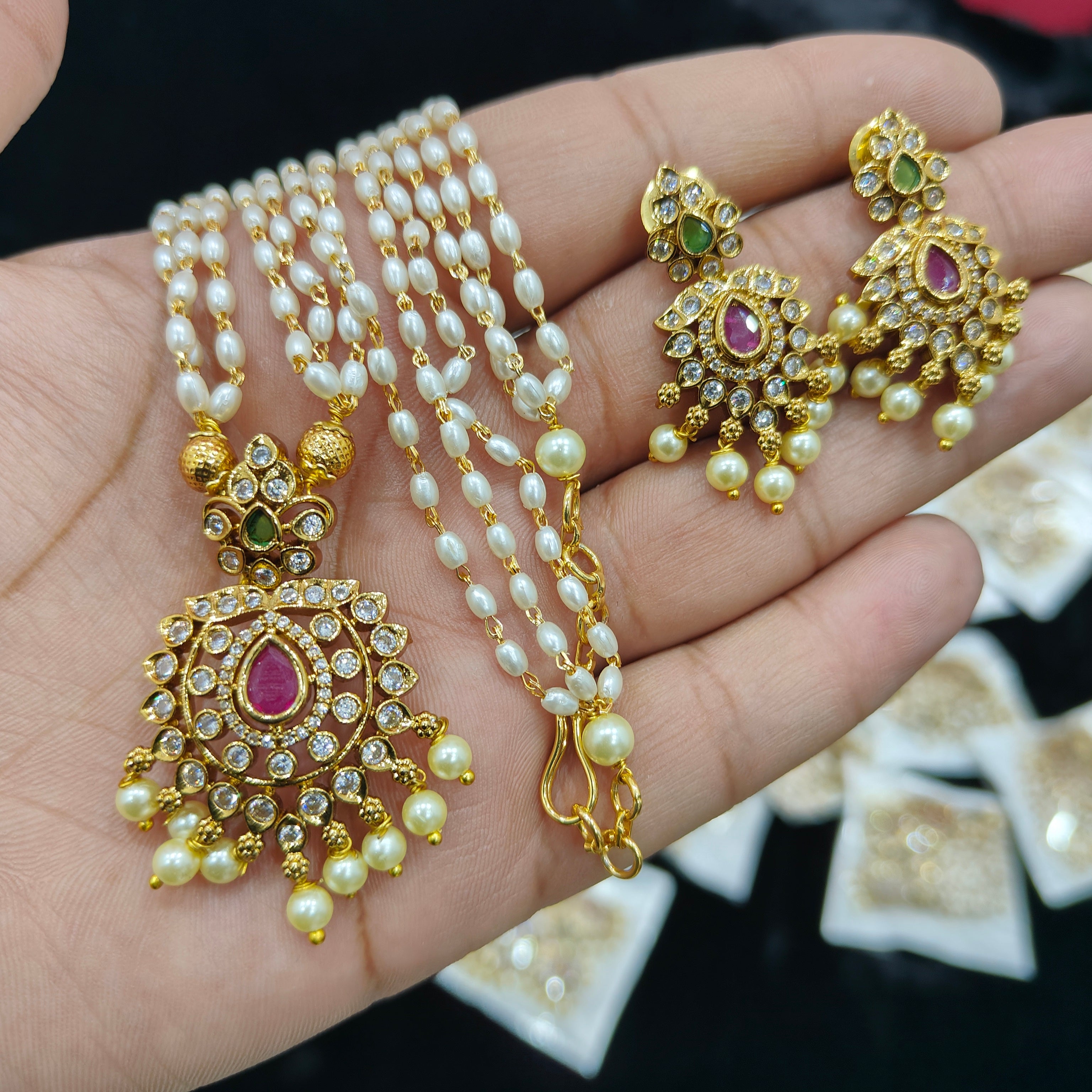 Phool Jadau Mala Set - Aloro Jewels