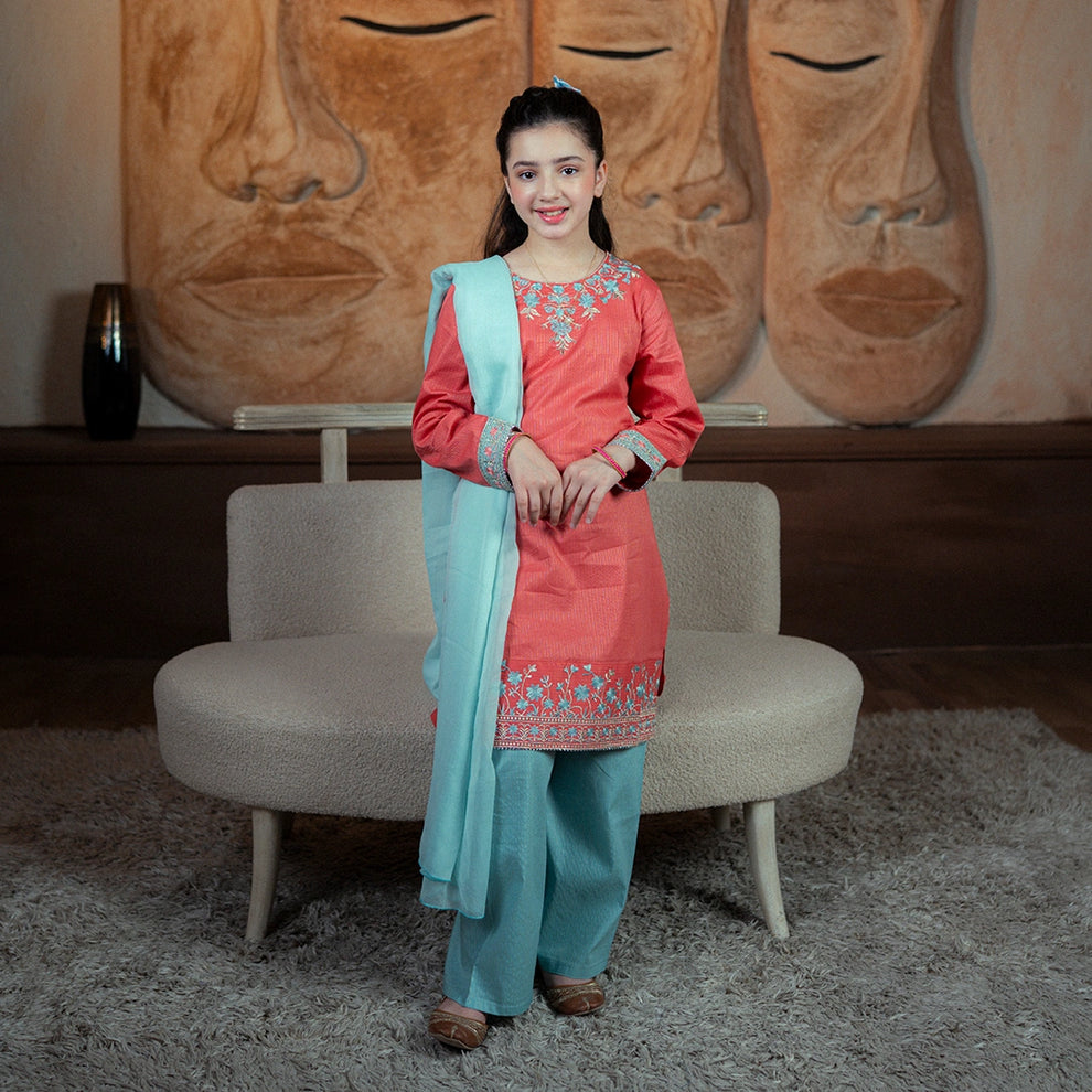 Embroidered Jacquard Suit – Mahgul