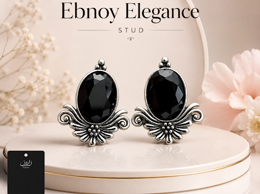 Ebony Elegance Stud Earring - Zaroon