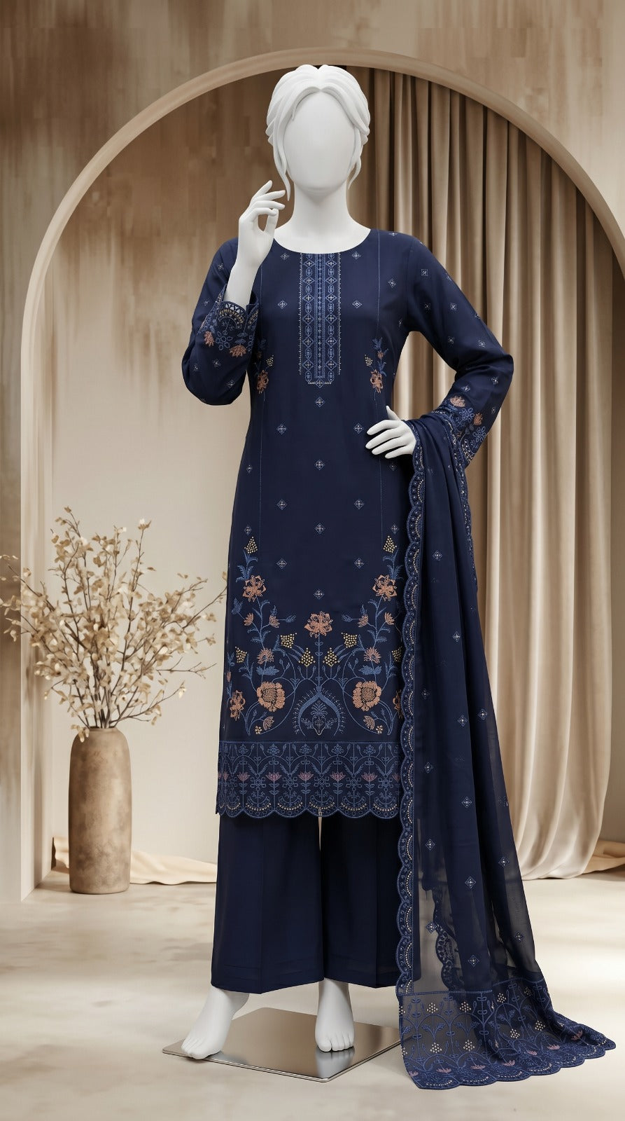 Premium Lawn Cotton 3 Pc Unstitched -  Saleem & Sons