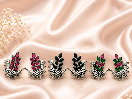 Royal Peacock Stud Earrings - Zaroon