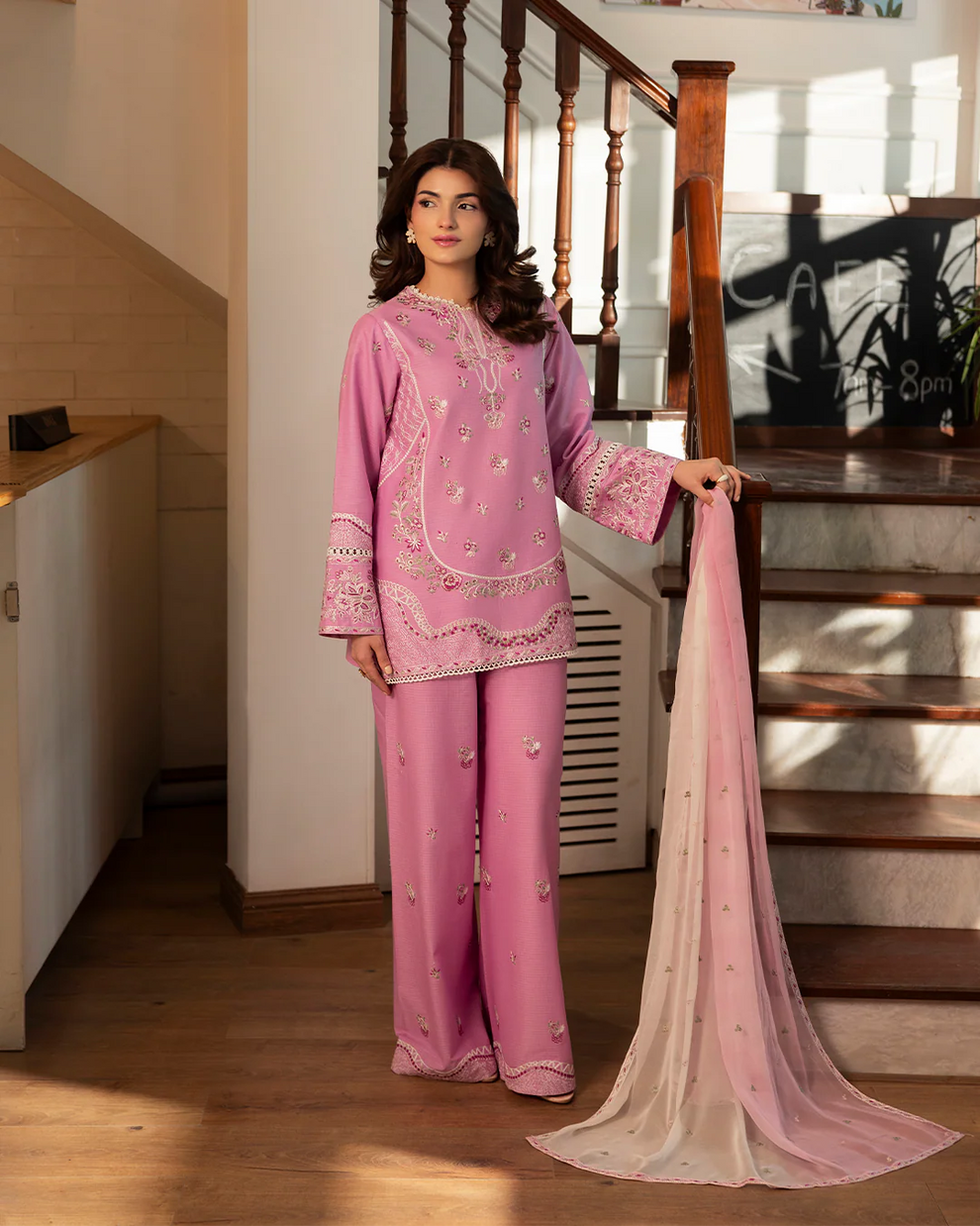 Juni - Stitched 3 Piece Embroidered Lawn - Tawakal Closet