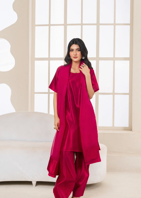 Farshi Shalwar Linen 3-Piece Stitched - Rang-e-Meeras