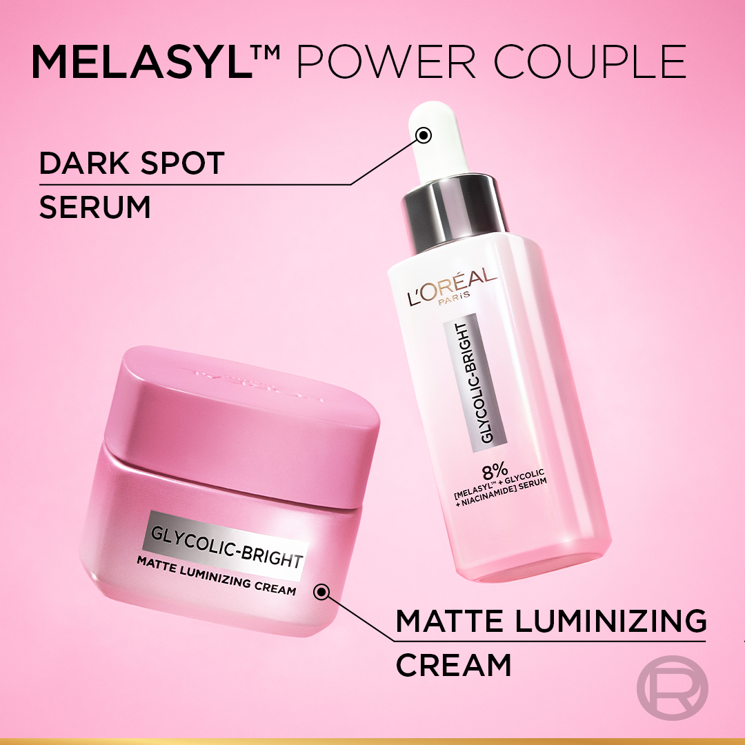 L'Oréal Paris - Glycolic Bright Matte Luminizing Cream With Melasyl - 30Ml