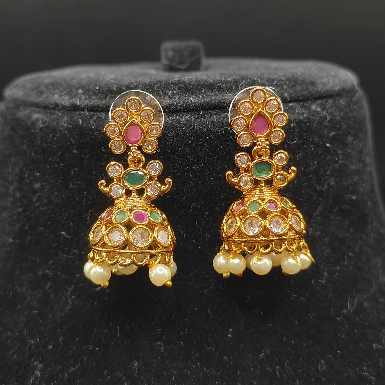 Multicolour Jadau Earrings - Aloro Jewels
