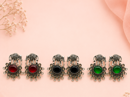 Royal Elephant charm drop  Earrings - Zaroon