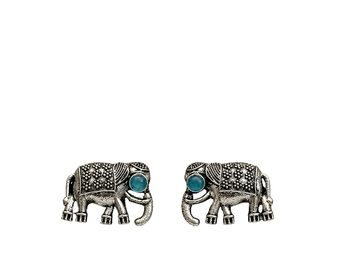 Azure Elephant Stud Earrings - Zaroon