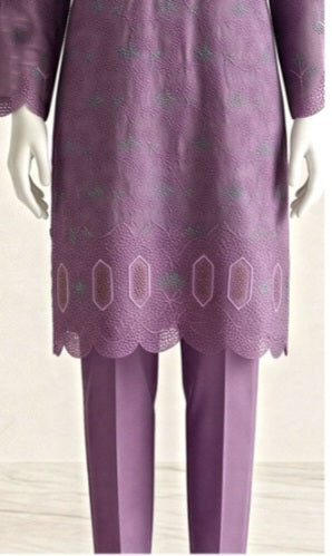 Gracefully Lavender Emb Lawn 3Pcs Suit - Unstitched - Utsav