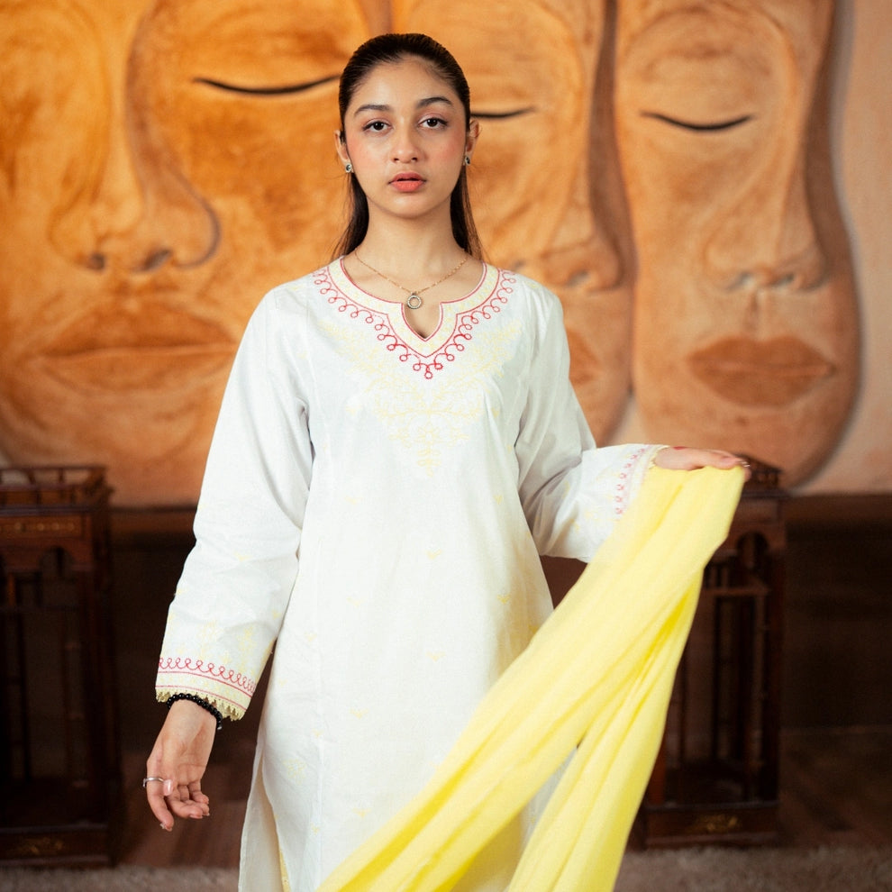 Embroidered Cotton Suit – Kehkashaan