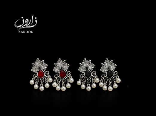 Regal Pearl Drop Earrings - Zaroon