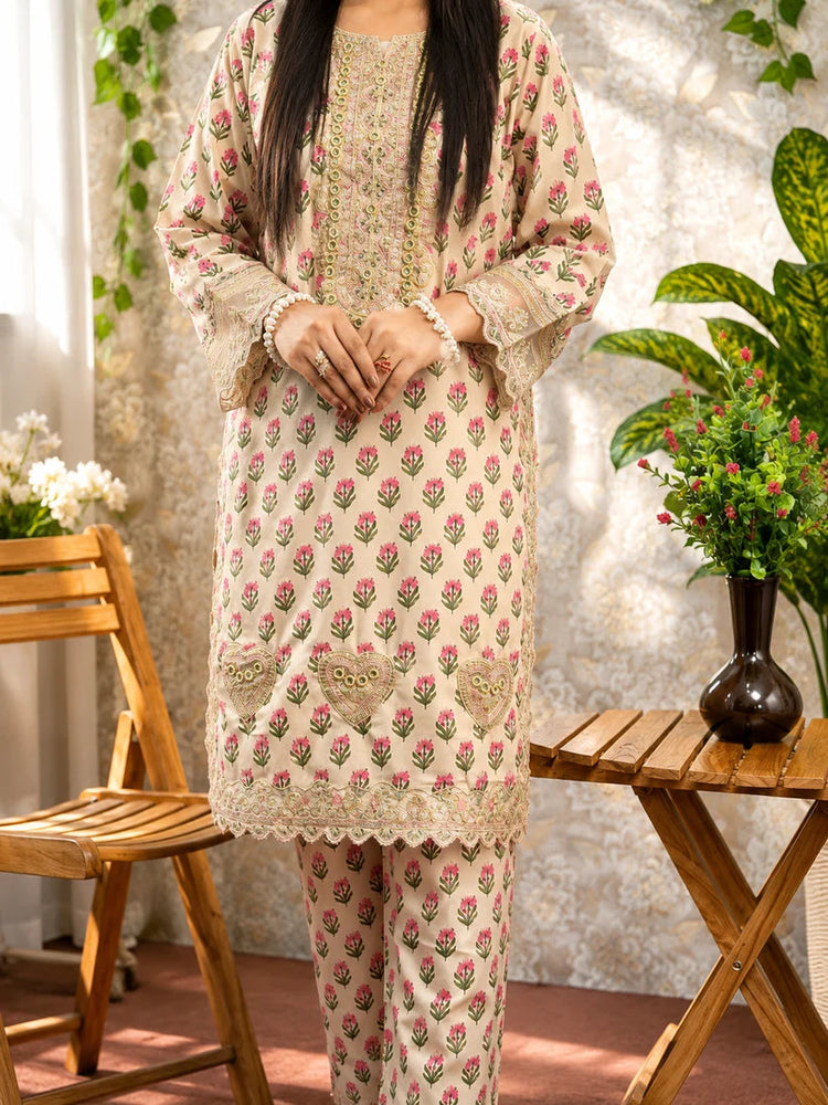 Blush Bloom Printed Ready to Wear – 3 Piece - Sit-ul-Banat