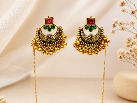 Royal Chandbali Jhumki- Zaroon