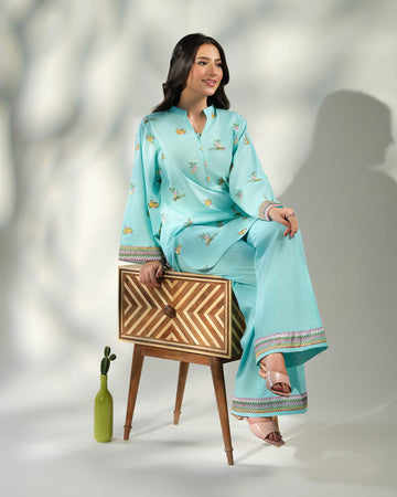 Amal – Premium 2 Pieces Sky Blue Dress by Sinoor