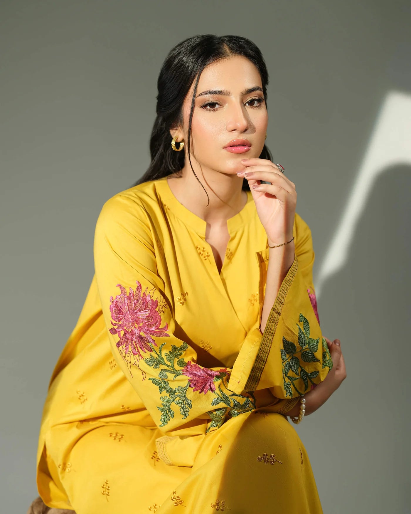 Arzo – Premium Cotton Kurta Set in Mustard by Sinoor