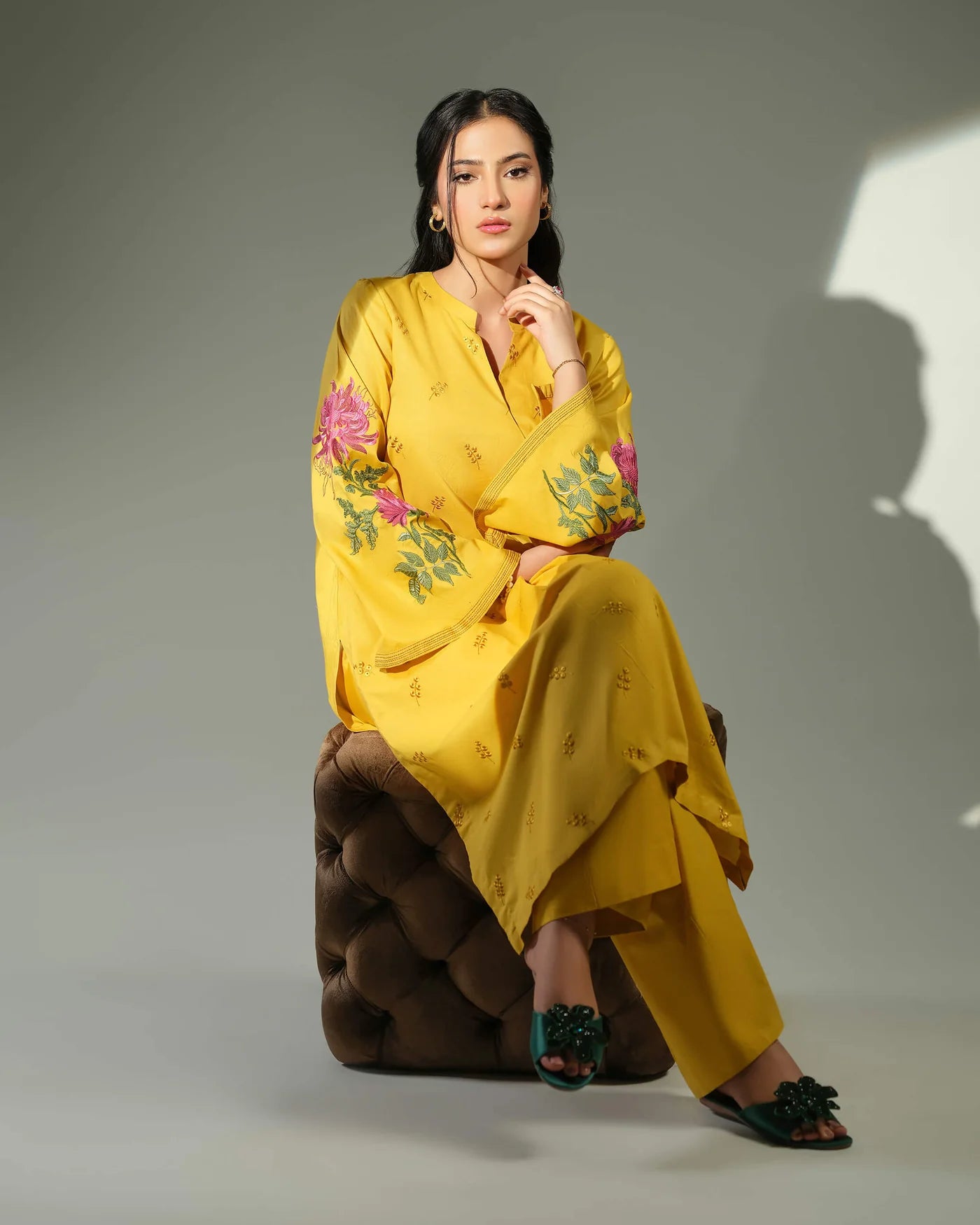 Arzo – Premium Cotton Kurta Set in Mustard by Sinoor
