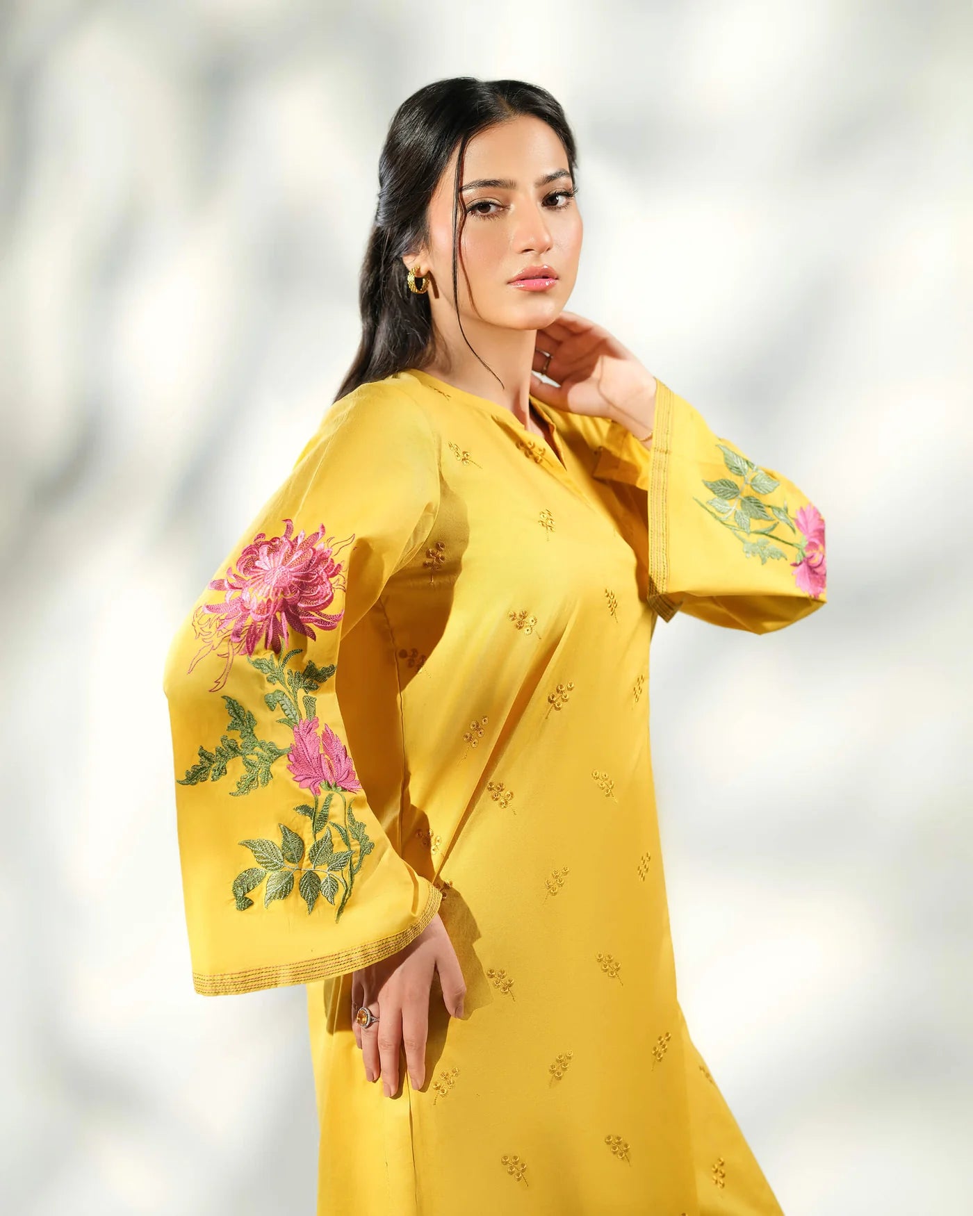 Arzo – Premium Cotton Kurta Set in Mustard by Sinoor