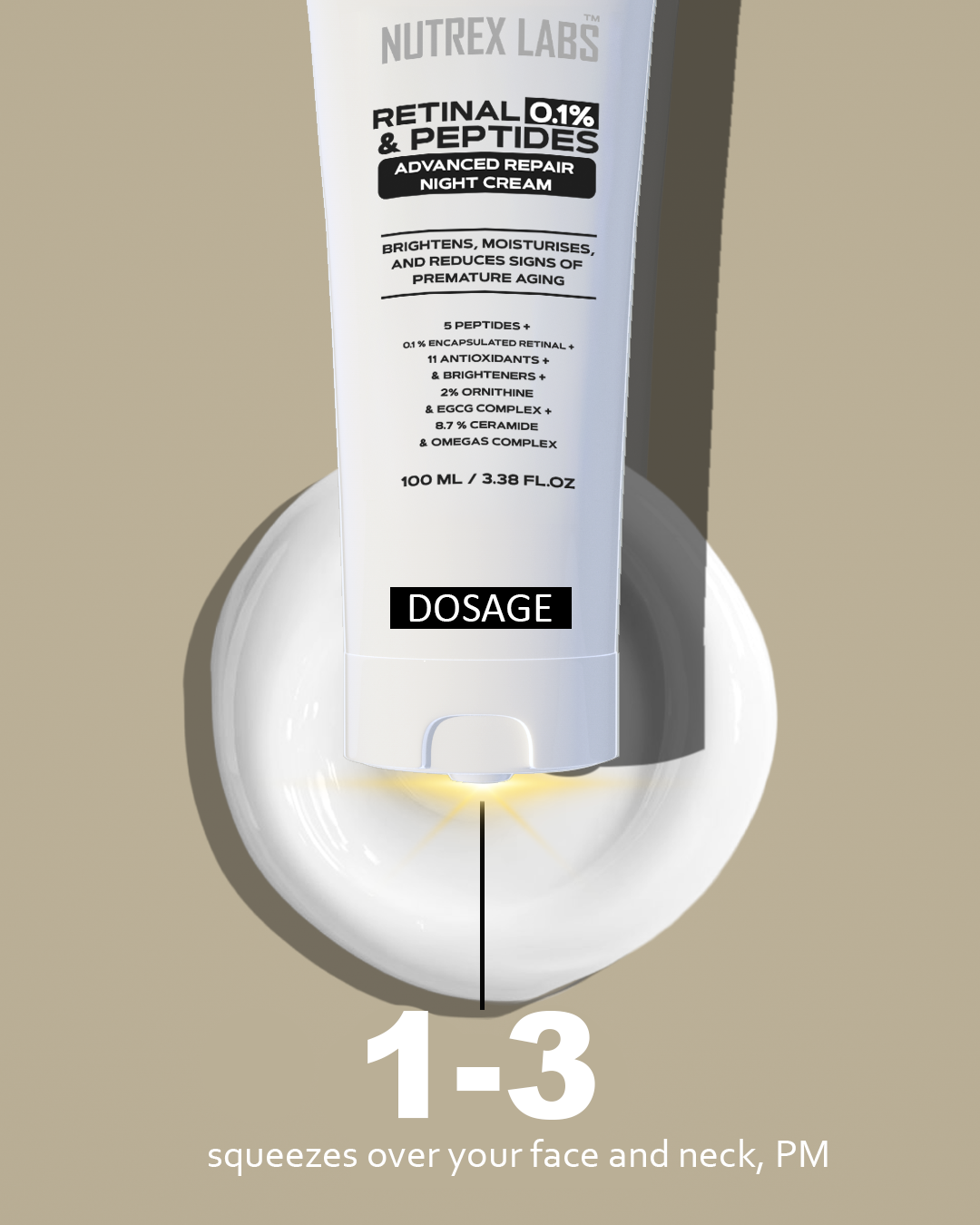 Retinal 0.1% & Peptides Advanced Repair Night Cream - Nutrex Labs